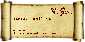 Matzek Zsófia névjegykártya