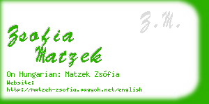 zsofia matzek business card